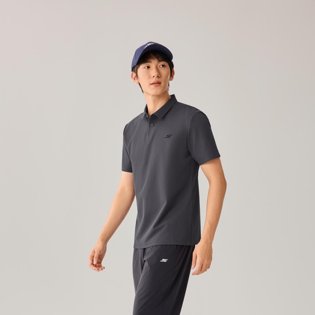 Skechers Удобная эластичная вязаная рубашка-поло мужские топы P226M008-026R