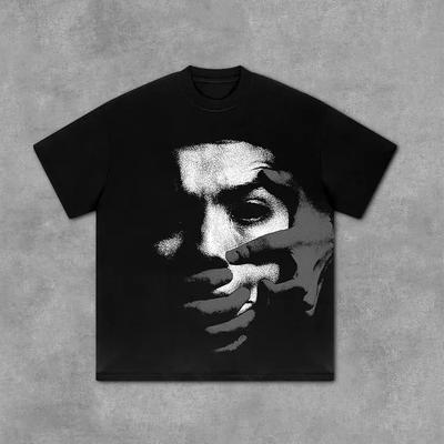 Винтажная футболка с графическим принтом-портретом 2025 года, 100% чистый хлопок, Y2K, летняя, с короткими рукавами, повседневная, уличная одежда, женские топы, новинка