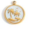 Heart Cat Dog Owl Oil Drop Ocean Style Pendants 18K Gold Plated Stainless Steel Charms Fashion Jewelry Gold Pendants