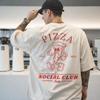 Винтажная футболка Pizza Social Club Ретро футболка для ценителей итальянской еды Нейтральная футболка с круглым вырезом с принтом