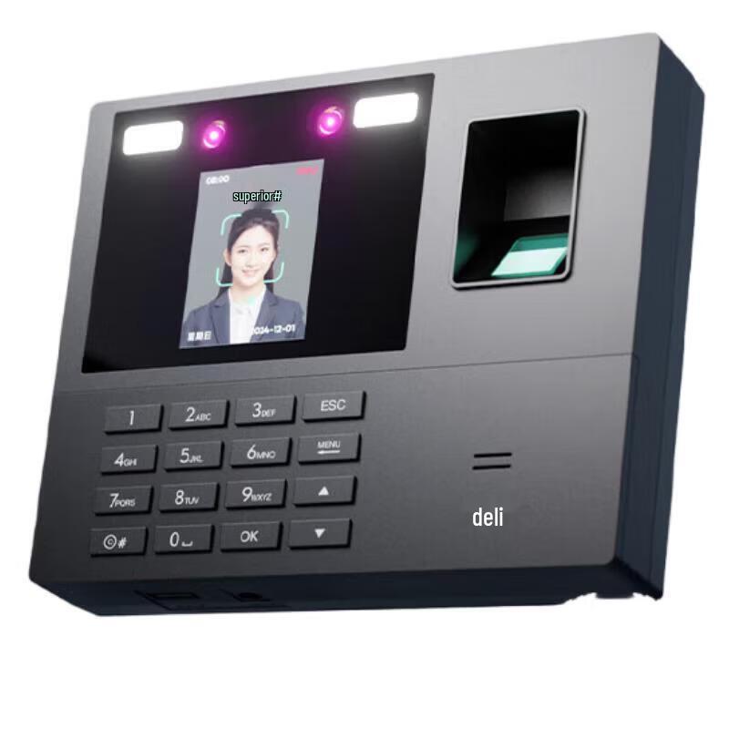 Deli Multi-Biometric Smart Attendance Machine CN plug (adapter included)