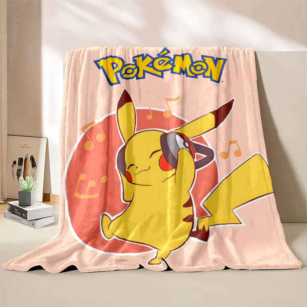 1PC Pokémon Pikachu Pattern Blanket Warm Soft Fluffy Kids and Adults Sofa Bed Throw Blanket Outdoor Travel Camping Luxury Gifts