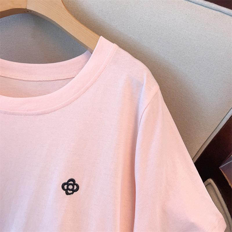 Новая женская футболка большого размера, свободная, стройнящая, с длинным рукавом (Доступно в 200/300/350 цзиней) 9117