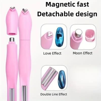 3-в-1 Любовь Змея Кошачий Глаз Магнитный DIY Инструмент для Маникюра Портативный Съемный Прочный Пластиковый Палочка для Маникюра и Педикюра