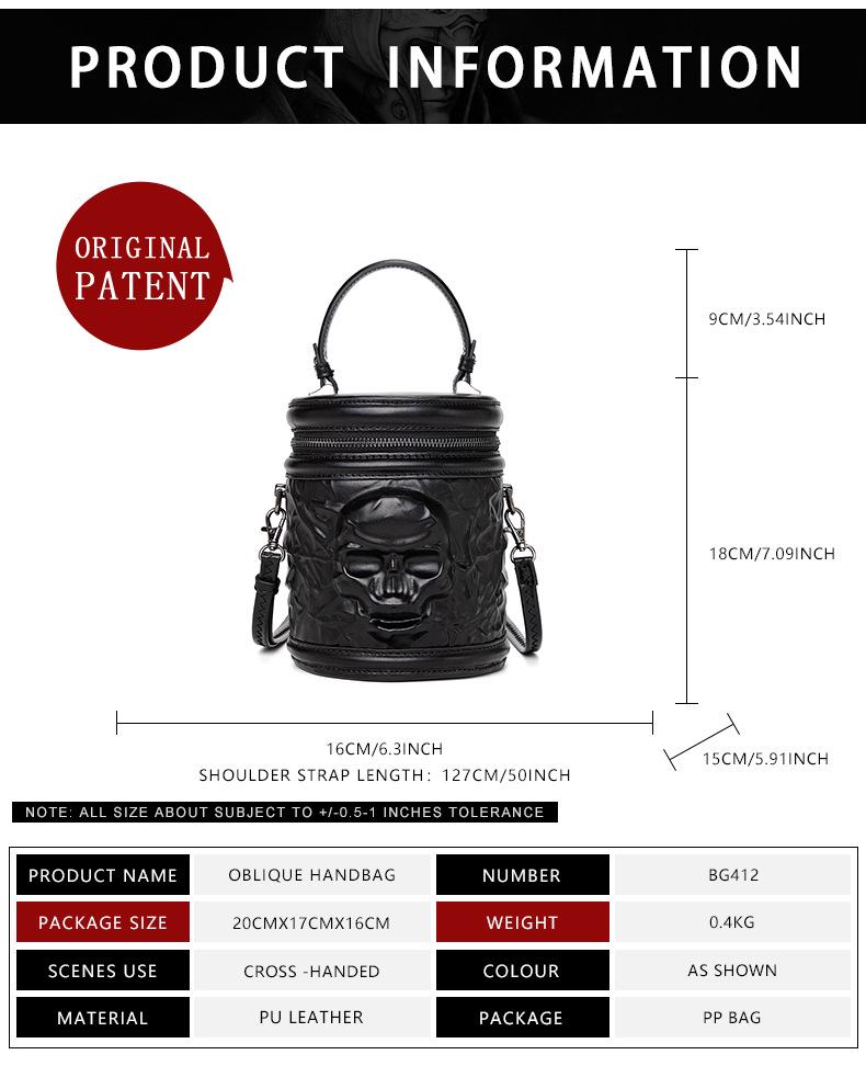 TEMU Gothic Halloween Embossed Shell Shoulder Bag