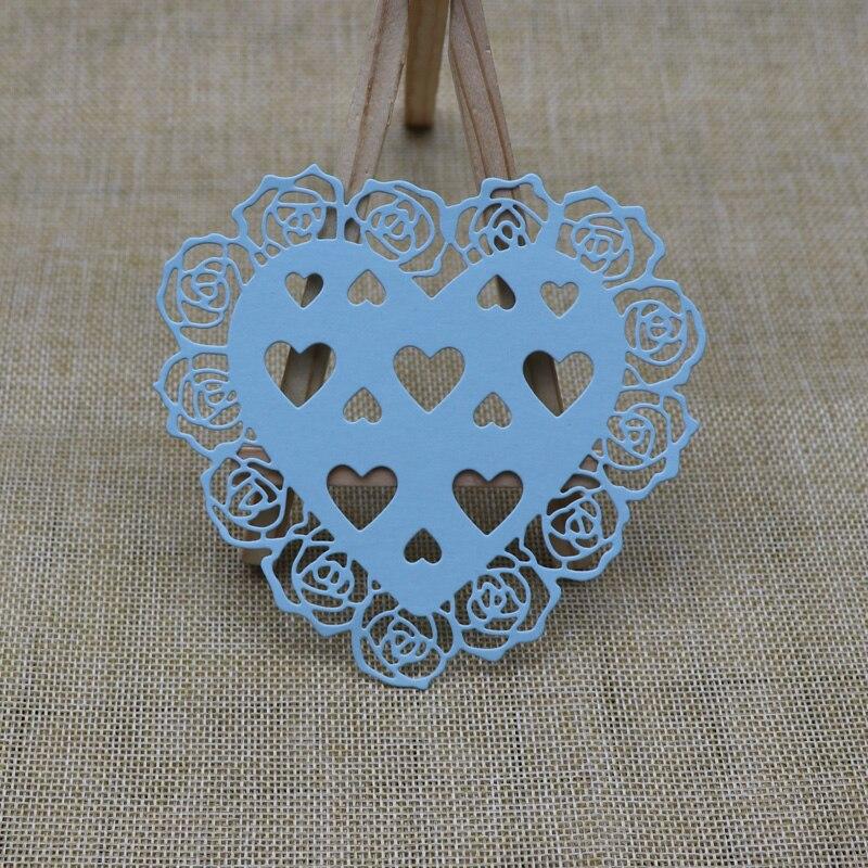Сердце Роза Граница Свадебные Металлические Вырубные Штампы Трафареты Для Сделай Сам Скрапбукинг Декор Тиснение Ручная работа