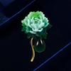 Chinese-style Brooch with A Retro Feminine Charm, A Simple and Elegant Chalcedony Flower Brooch Accessory
