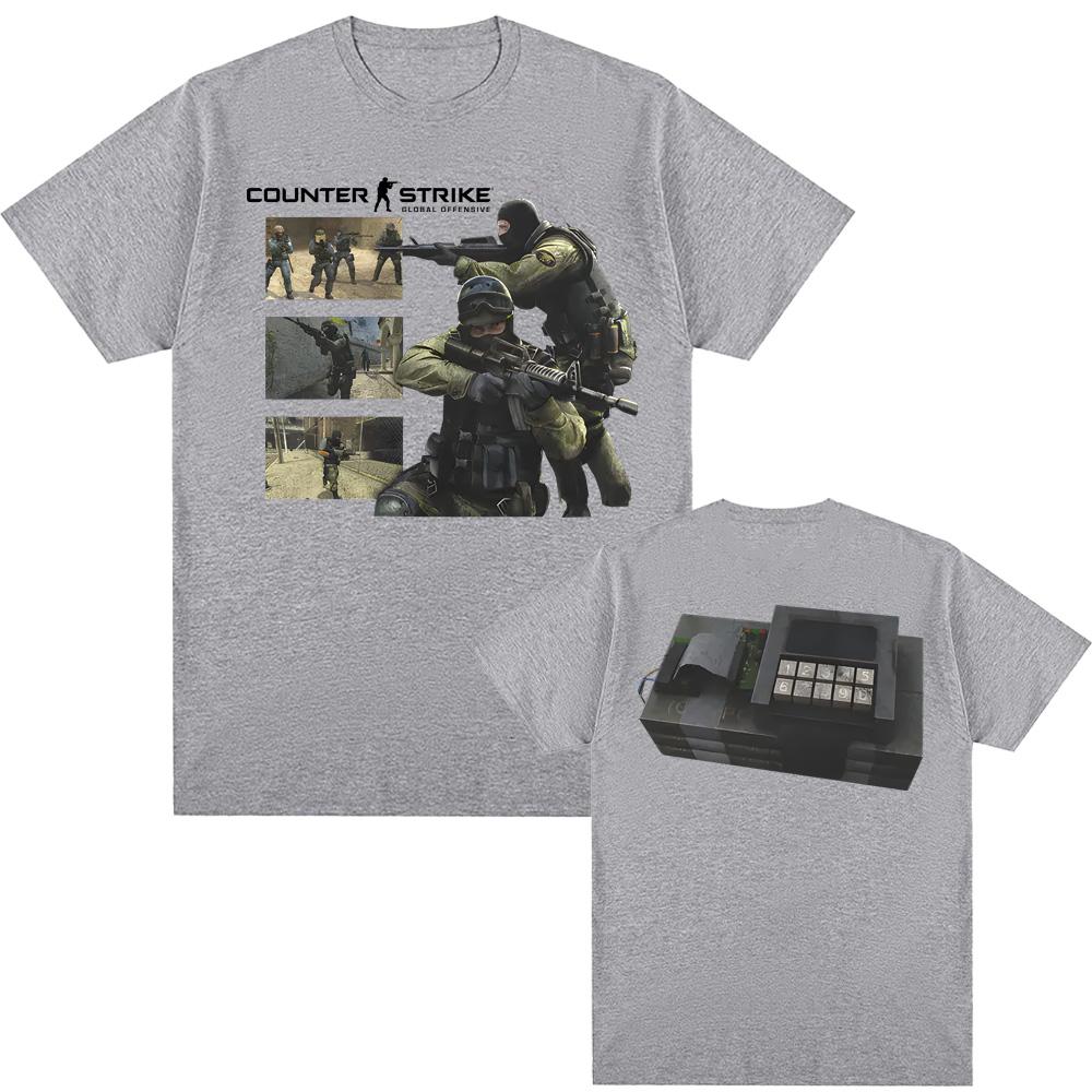 Футболка Counter Strike Source Винтажная уличная футболка Y2K Высококачественная игровая футболка ВеснаЛето Повседневная удобная хлопковая футболка