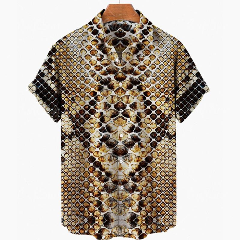 2025 Мужские рубашки с леопардовым принтом 3D, летняя пляжная рубашка на Гавайях, мужская одежда с коротким рукавом в стиле ретро, индивидуальный дизайн, мужские топы