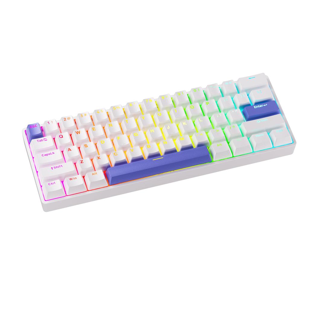DrunkDeer G60 Rapid Trigger Mechanical Gaming Keyboard TKL Magnetic Switch Keyboard RGB PBT Keycaps Compact Layout 61 Keys USB White 60% Wired,