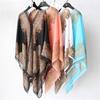 Women Scarf Poncho Cashew Flower Print Multi-function Chiffon Vintage Anti-sun Bikini Cover Up for Beach