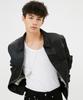 Moonsun Unisex Lunar Western 2-Way Zip Blouson [Black Flower]