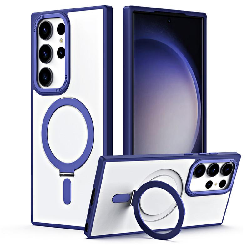 Подходит для Samsung S23 Новый Магнитный Кронштейн Защитный Чехол S25ultra Поддерживает Магнитную Беспроводную Зарядку Чехол для Мобильного Телефона