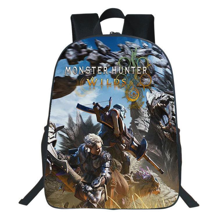 Рюкзак с принтом Monster Hunter Wilds Студенческий рюкзак Monster Hunter Wilds