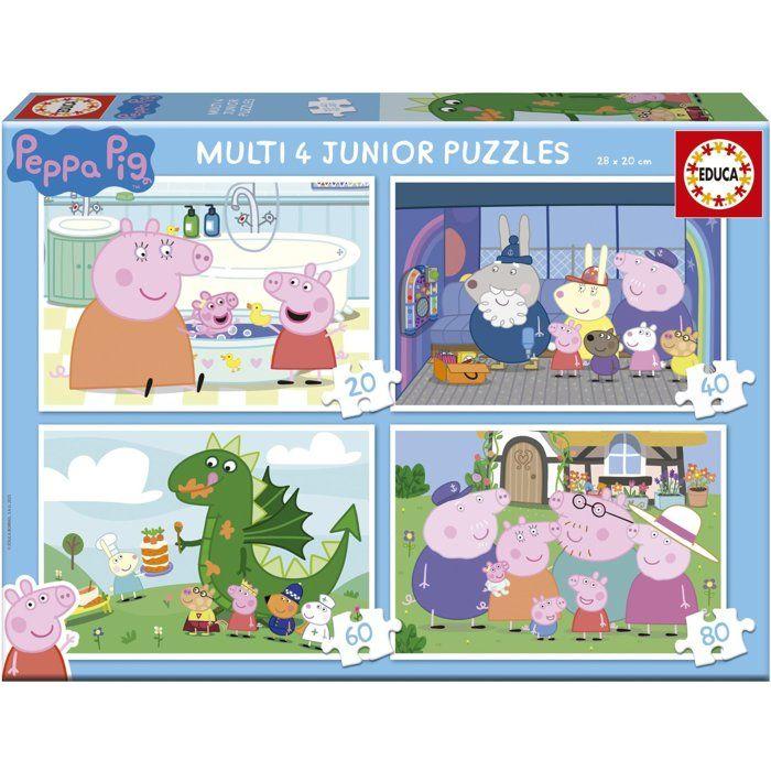Puzzle Multi 4 Junior - EDUCA - Peppa Pig - 20+40+60+80 pièces