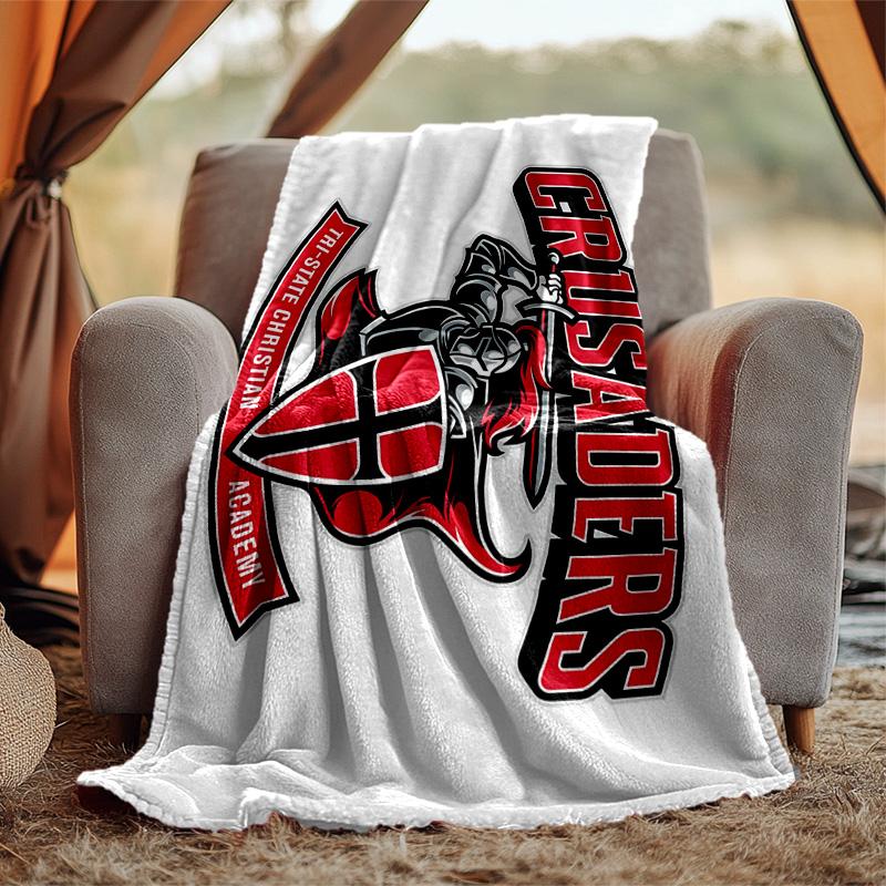 Crusader Flannel Blanket Soft Warm All-Season Throw, Design for Camping, Car Travel, Hiking Sofa, Bed, Office Perfect Gift for Parties