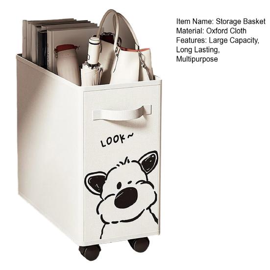 Storage Basket Laundry Bin with Wheels Handle Design Large Capacity