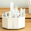 Изысканный пластиковый держатель для карандашей большой емкости, вращающийся на 360 градусов настольный органайзер для школы