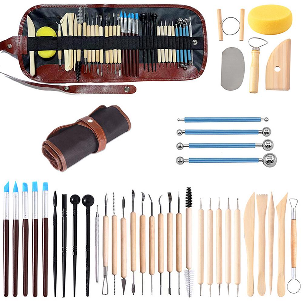 Pottery Sculpting Tools Set 40pcs Practical Ceramic Clay Carving Tools for Pottery Craft  Dotting  Carving  Drawing