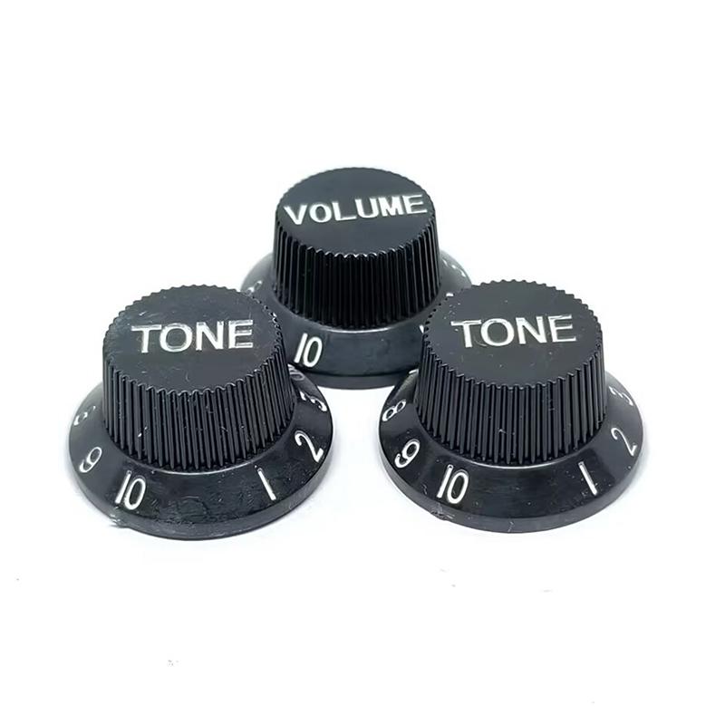 2Pcs Plastic St Guitar Knobs 2T1V Volume Tone Control Knobs Top Hat Caps Buttons Electric Guitar Parts