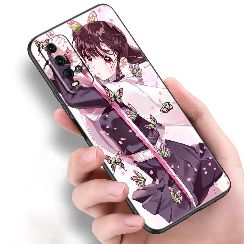 Anime Demon Slayer Kanao Shinobu Sama Silicone Phone Case For Xiaomi Redmi Note 11 10 9 8 Pro 11T 10T 10S 9S 8T 9 9A 9C 9T Black
