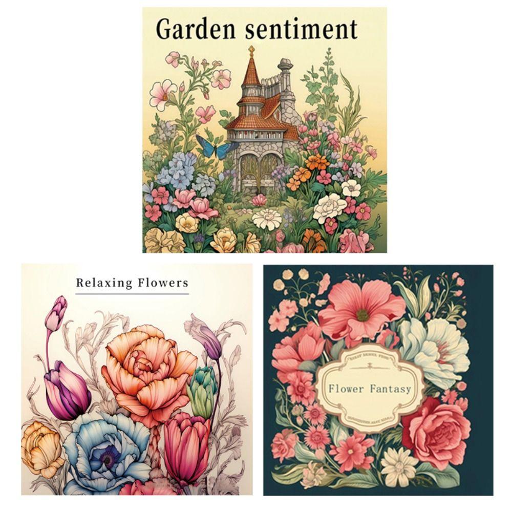 Раскраска с цветами для снятия стресса МИЛАЯ И ПРОСТАЯ Книга для граффити Цветной карандаш