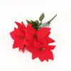 Christmas Poinsettia Decoration: 5-Head Artificial Flower, Three-Dimensional Double Layer for Tree and Wreath Accessories