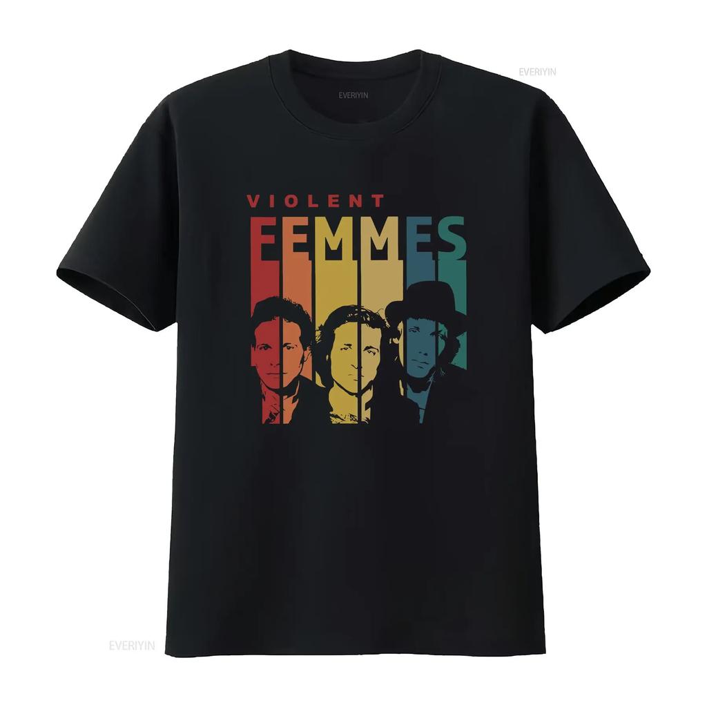 Violent Femmes band Men T shirt Black All Sizes S 5XL vintage Washed Stretched Breathable Comfortable homme Soft Slightly