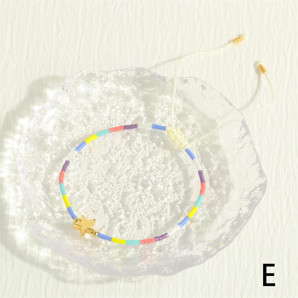 Bohemian Layered Colorful Bead Bracelet with Lucky Evil Eye Charm