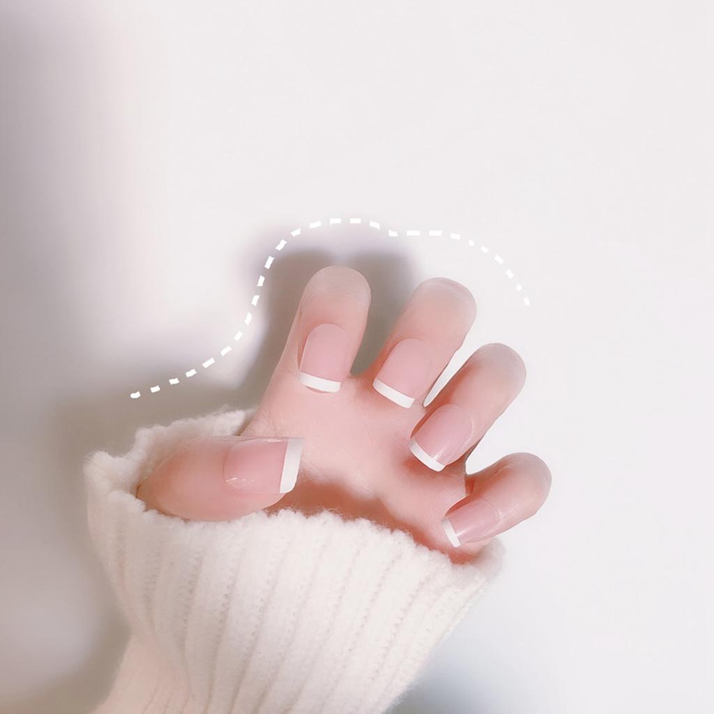 24 шт. французские нюдовые ногти короткие прессованные полное покрытие балерина искусственные ногти типсы для ежедневного салона своими руками