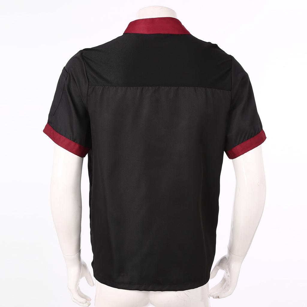 Мужская женская унисекс с коротким рукавом пальто шеф-повара дышащая куртка на пуговицах для повара пекарня столовая ресторан отель кухонная униформа