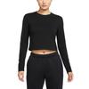Женская футболка с длинным рукавом Nike Chill Knit, однотонная, с круглым вырезом, простой пуловер, W Nsw Nk, HQ1703-010