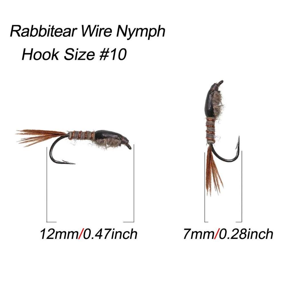5-30 шт. быстро тонущая черная спинка кроличьих ушей, вольфрамовая бусина, голова нимфы, мухи, форель, приманки для рыбалки нахлыстом #10