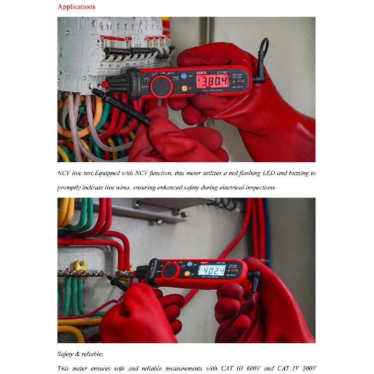 UNI-T UT118C/UT118B Pen-Type Meter; Full Scale Overload Protection Electrician's Meter/EF Measurement