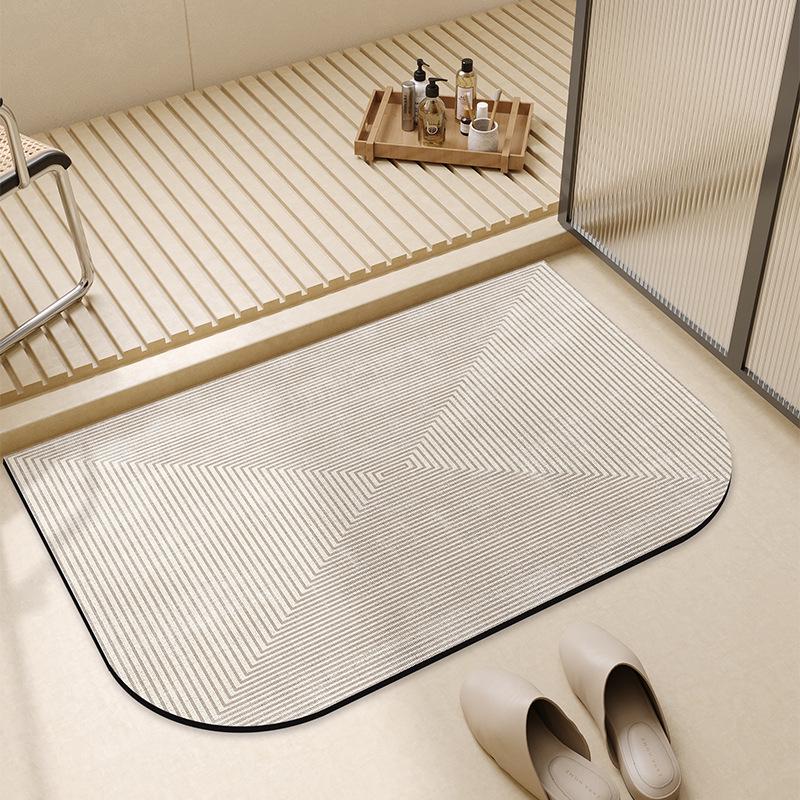 Diatomaceous Luxury Light Nordic Nonslip Earth Bath Mat Quick Dry Water Absorbent Stain Resistant Foot Pad For Bathrooms