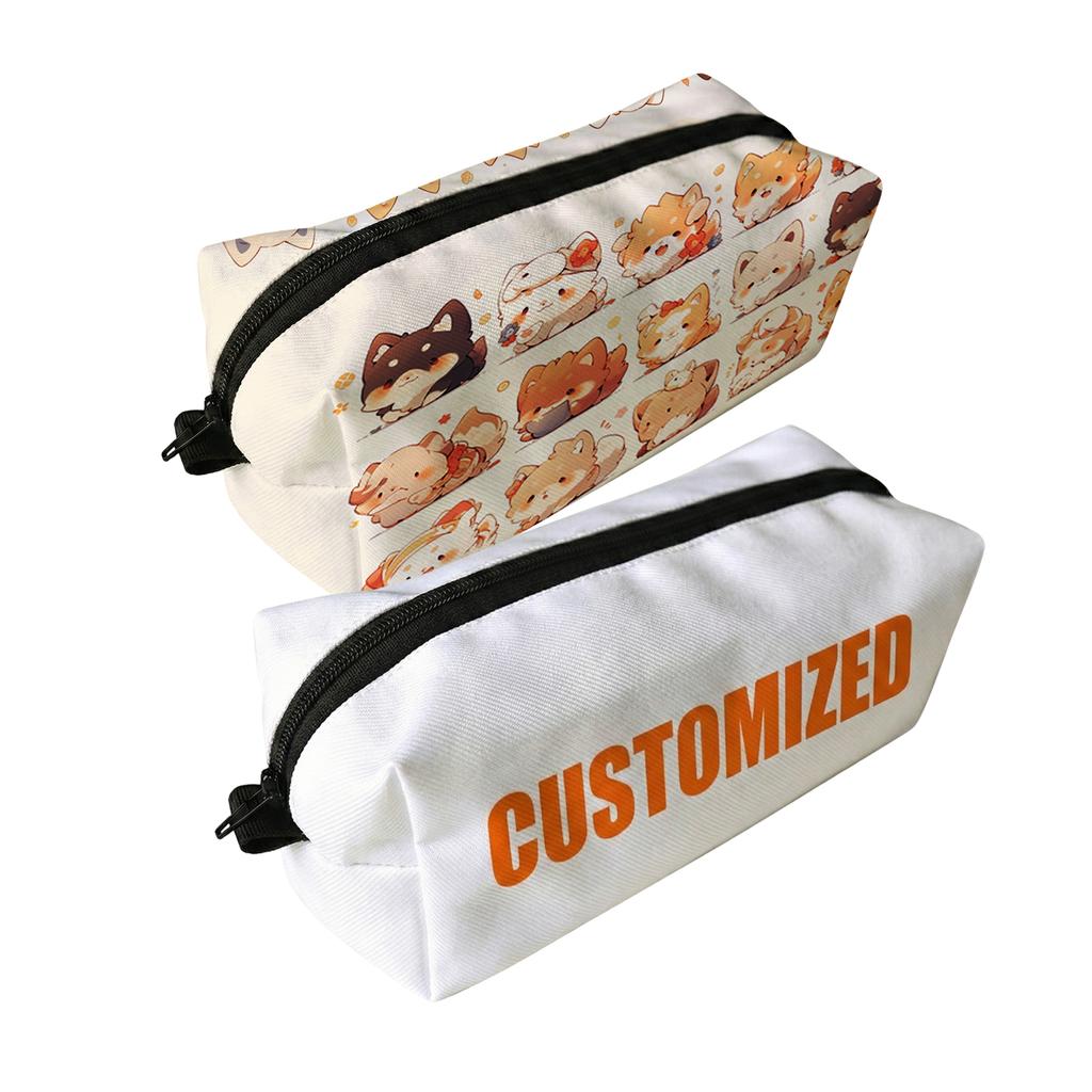 Advertising Zipper Large Nylon Fashion Pencil Bag Custom Gift Pouch Promotional Stationery Logo Printed Pen Pouch
