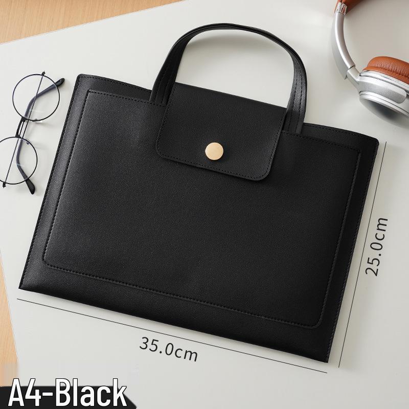 Large Capacity A4 Leather File Bag - Multifunctional Business Office Folder