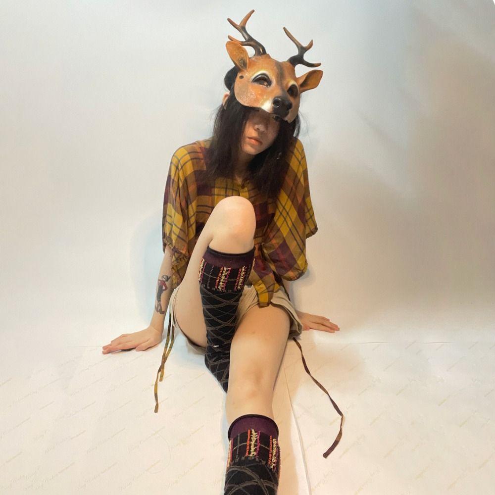 Party Supplies Anime Cosplay Pros Animal Mask Deer Head Mask Kabuki Kitsune Mask Halloween Mask