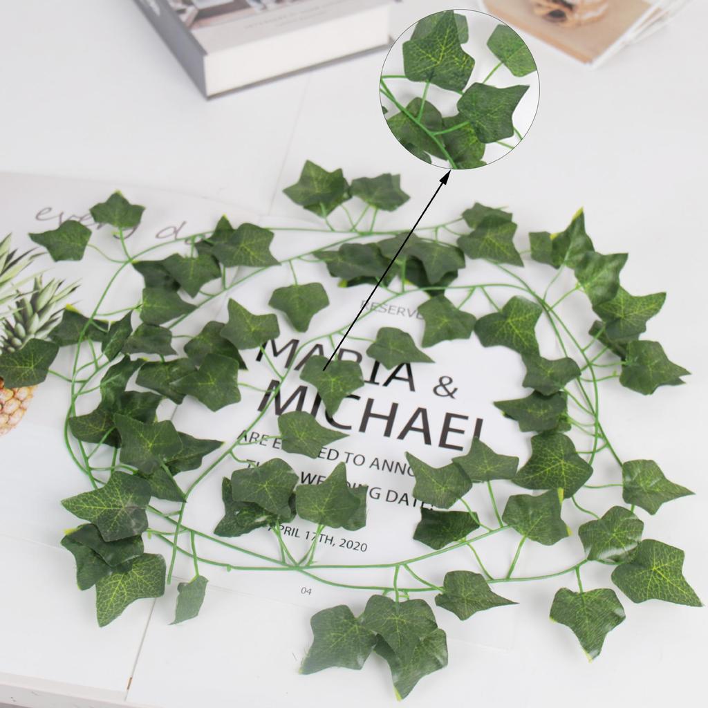 Artificial Ivy Vine Wall Hanging, 2.1 Meters with 72 Sweet Potato Leaves, Perfect for Wedding & Window Display Decor.