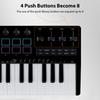 Aumotop MIDI-клавиатурный контроллер с RGB, беспроводной BT, для музыки, универсальный синтезаторный движок, из ABS, портативный размер, 37 клавишных пэдов, для продакшена, DAW, ПК,