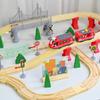 Wooden Track Electric Train Assembling Children'S Train Track Early Education Educational Bridge Track Toy