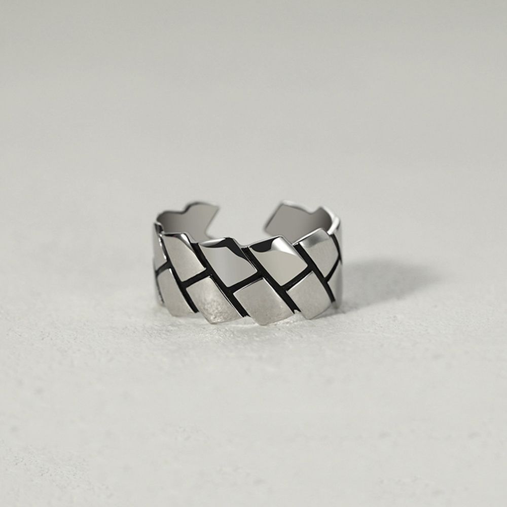 Day Gift Personality Korean Style Jewelry Men Geometric Ring Punk Finger Buckle Line Ring