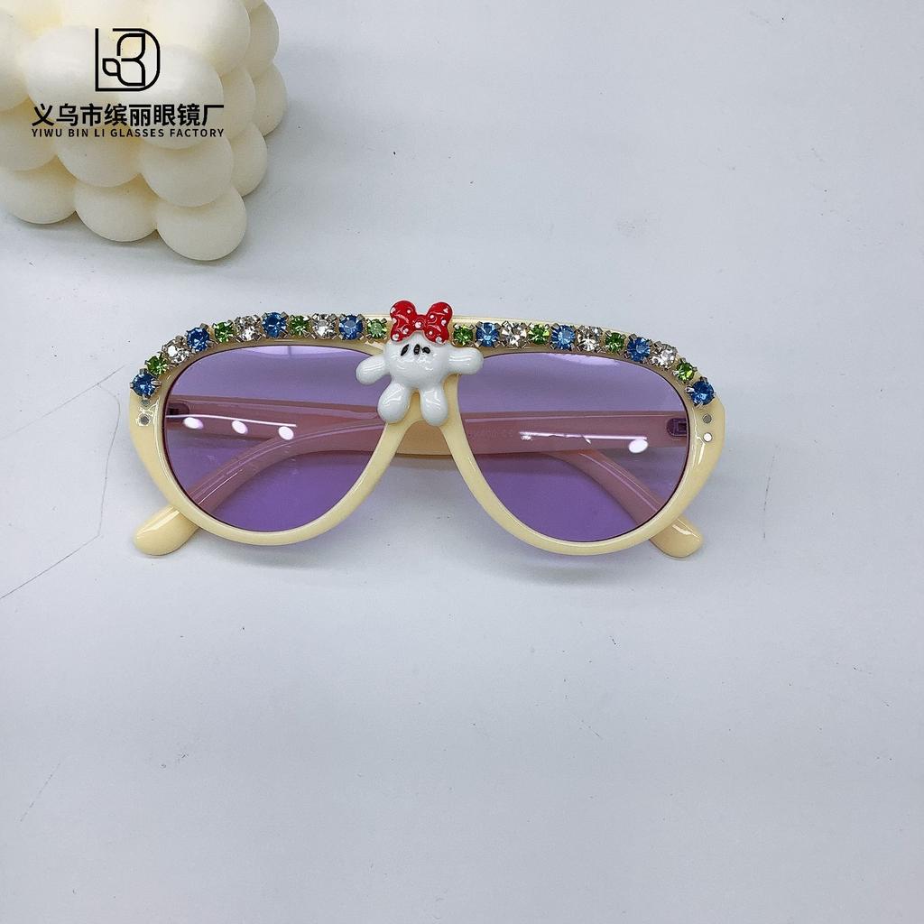 Fashion Oval Frame Children'S Sunglasses Eye Protection Sunshade Sun Protection Uv Protection Boys And Girls Sunglasses