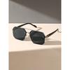 1/2Pcs Metal Square Frame Fashion Decorative Sunglasses Street Shot