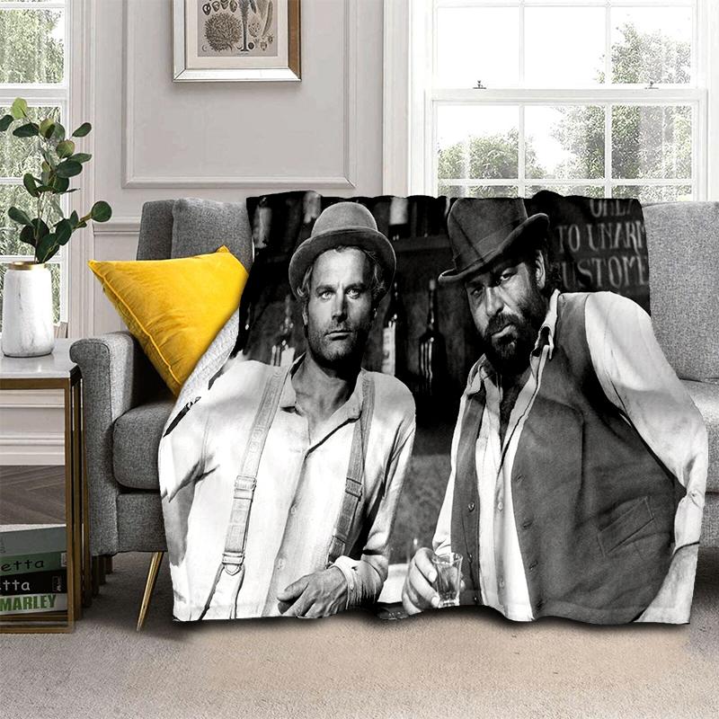Bud Spencer Terence Hill Throws Throws Blanket for Kid Sofa Travel Hiking Picnic Beding Super Soft Flannel Blanket birthday gift