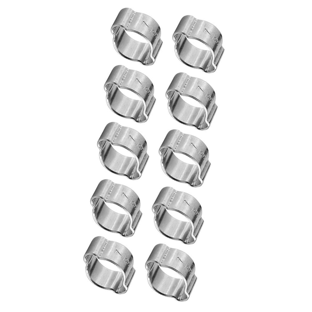10pcs Two Ear Double Ear Hose Clamps Iron Zinc Plated Adjustable Hose Clamps Fule Petrol Pipe Tube