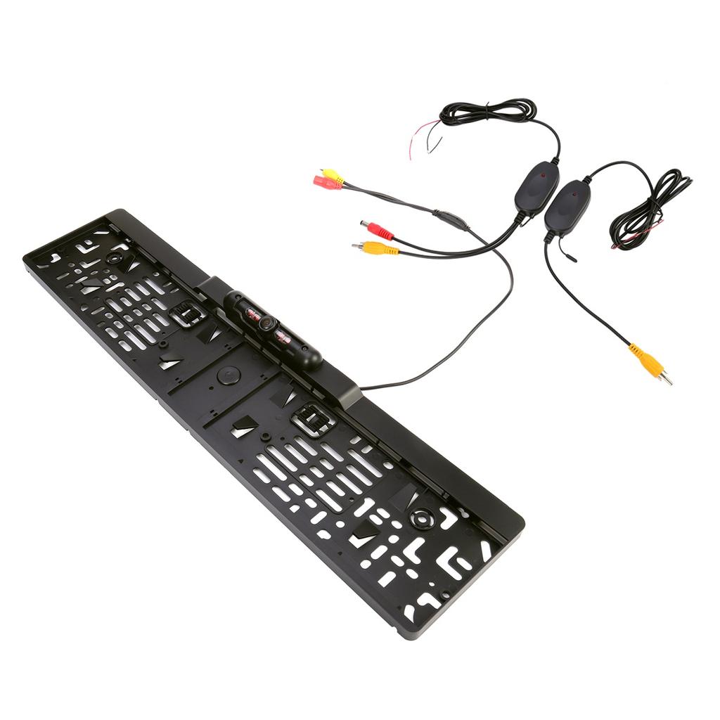 HD Car Rear View Camera Backup Reverse Universal European License Plate Frame Waterproof Night Vision with 2.4G Video Transmitter Receiver