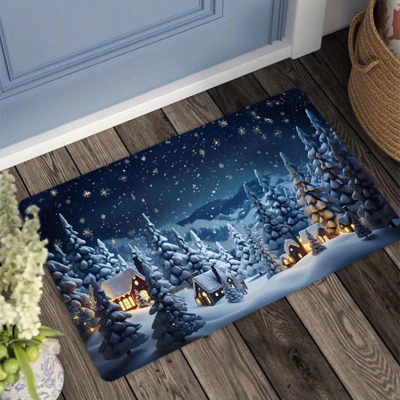 1Pcs Anti Fatigue Kitchen Rugs,Christmas Print Waterproof Non-Slip Thick Cushioned Kitchen Mat Heavy Duty Comfort Standing Mat for Kitchen