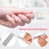 5pcs Washable Stainless Steel Nail File Use On All Four Sides Double Sided Nail Buffer  Home Use