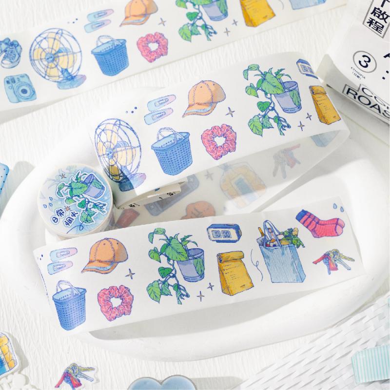 50mm * 2m Life Sketching Series Ins Style Die Cutting and Paper Tape Creative Handbook DIY Scrapbook Material Stationery Sticker